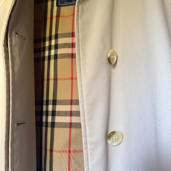 Vintage Burberrys Trench Coat England Sz 10 Long Beige - Picture 5 of 6